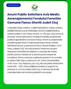 Anunt Public Solicitare Aviz Mediu Amenajamentul Fondului Forestier Co