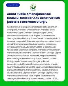 Anunț informativ privind lucrările la rețeaua de drumuri forestiere din județele Teleorman și Giurgiu.