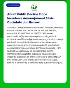 Asociația Proprietarilor de Păduri anunță o decizie privind administrarea terenurilor forestiere din Cuciulata, Brașov.