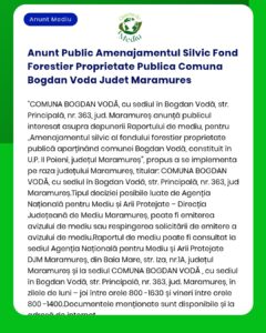 Anunt Public Amenajamentul Silvic Fond Forestier Proprietate Publica C