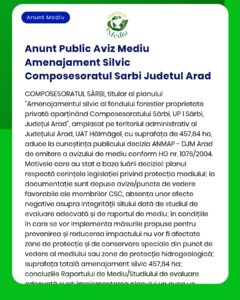 Anunt Public Aviz Mediu Amenajament Silvic Composesoratul Sarbi Judetu