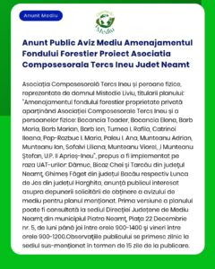 Anunt Public Aviz Mediu Amenajamentul Fondului Forestier Proiect Asoci