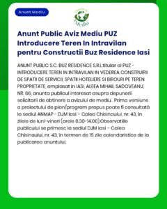 Anunt Public Aviz Mediu PUZ Introducere Teren In Intravilan pentru Con