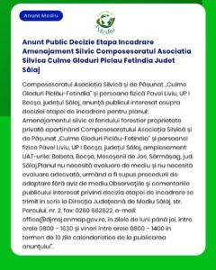 Anunt Public Decizie Etapa Incadrare Amenajament Silvic Composesoratul