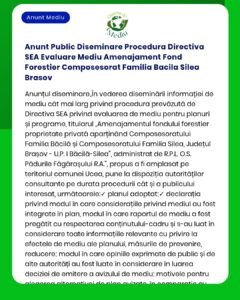 Anunt Public Diseminare Procedura Directiva SEA Evaluare Mediu Amenaja
