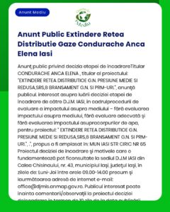 Anunt Public Extindere Retea Distributie Gaze Condurache Anca Elena Ia