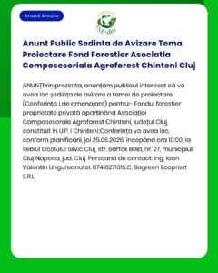 Anunt Public Sedinta de Avizare Tema Proiectare Fond Forestier Asociat