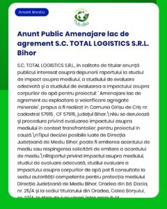 Anunț privind evaluarea impactului asupra mediului pentru un proiect de exploatare a zăcămintelor minerale în județul Bihor.