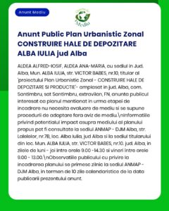 Dezbatere privind construirea unor hale de depozitare în Alba Iulia, cu detalii despre proiect, amplasamente și părțile interesate.