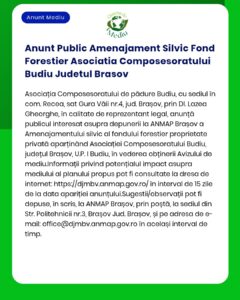 Anunt Public Amenajament Silvic Fond Forestier Asociatia Composesoratu