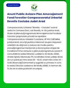 Anunt Public Avizare Plan Amenajament Fond Forestier Composesoratul Ur