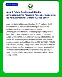 Anunt Public Decizie Aviz Mediu Amenajamentul Fondului Forestier Asoci