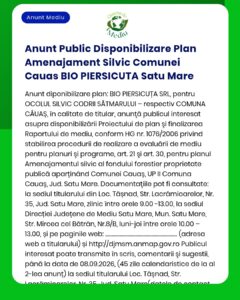 Anunt Public Disponibilizare Plan Amenajament Silvic Comunei Cauas BIO