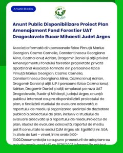 Anunt Public Disponibilizare Proiect Plan Amenajament Fond Forestier U