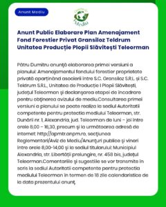 Anunt Public Elaborare Plan Amenajament Fond Forestier Privat Gransilo