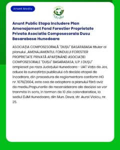 Anunt Public Etapa Includere Plan Amenajament Fond Forestier Proprieta