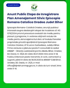 Anunt Public Etapa de Inregistrare Plan Amenajament Silvic Episcopia R
