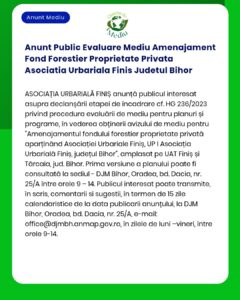 Anunt Public Evaluare Mediu Amenajament Fond Forestier Proprietate Pri