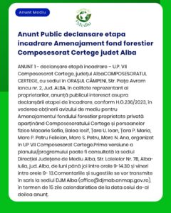Anunt Public declansare etapa incadrare Amenajament fond forestier Com