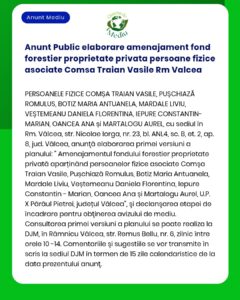 Anunt Public elaborare amenajament fond forestier proprietate privata