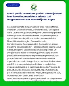 Anunt public consultare proiect amenajament fond forestier proprietate