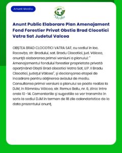 Anunt Public Elaborare Plan Amenajament Fond Forestier Privat Obstia B
