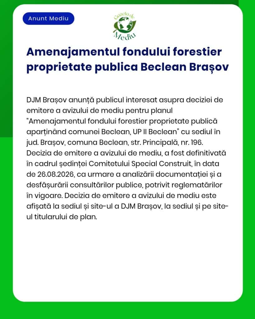Amenajamentul fondului forestier proprietate publica Beclean Brașov
