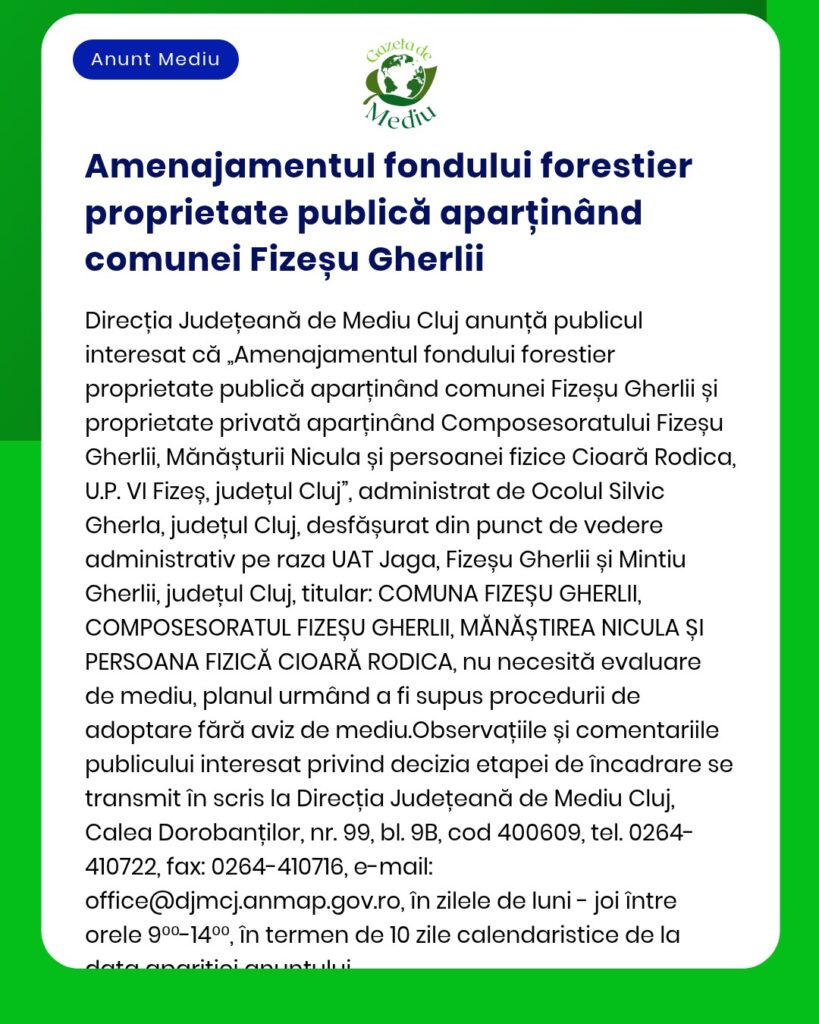 Amenajamentul fondului forestier proprietate publică aparținând comune