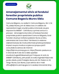 Amenajamentul silvic al fondului forestier proprietate publica Comuna