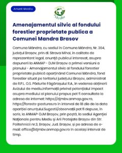 Amenajamentul silvic al fondului forestier proprietate publica a Comun