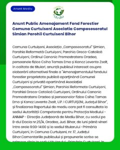 Anunt Public Amenajament Fond Forestier Comuna Curtuiseni Asociatia Co