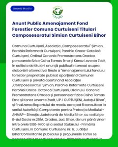 Anunt Public Amenajament Fond Forestier Comuna Curtuiseni Titulari Com