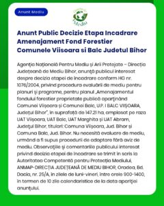 Anunt Public Decizie Etapa Incadrare Amenajament Fond Forestier Comune