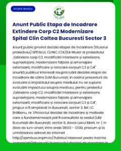 Anunt Public Etapa de Incadrare Extindere Corp C2 Modernizare Spital C