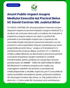 Anunt Public Impact Asupra Mediului Executia Iaz Piscicol Beius SC Dav