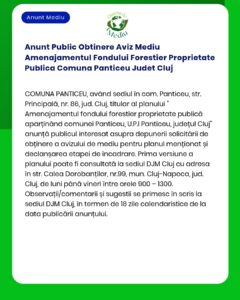 Anunt Public Obtinere Aviz Mediu Amenajamentul Fondului Forestier Prop