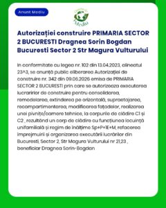 Autorizației construire PRIMARIA SECTOR 2 BUCURESTI Dragnea Sorin Bogd