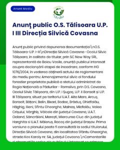 Anunț privind planurile de amenajare forestieră pentru Boicu Vaslui, cu detalii despre procedurile legale și instituțiile implicate.