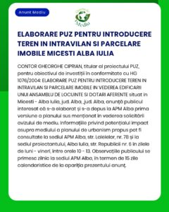 Depunerea documentației de urbanism pentru construirea de locuințe în Alba Iulia, România, cu detalii privind procesul de autorizare.