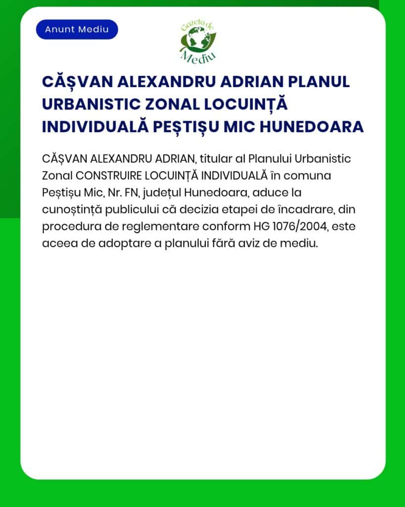 Proiect urbanistic pentru o locuință individuală, Peștișu Mic, Hunedoara, Cășvan Alexandru Adrian.