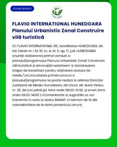 Construirea unei vile turistice și amenajări exterioare, proiect realizat de Flavio International Hunedoara.